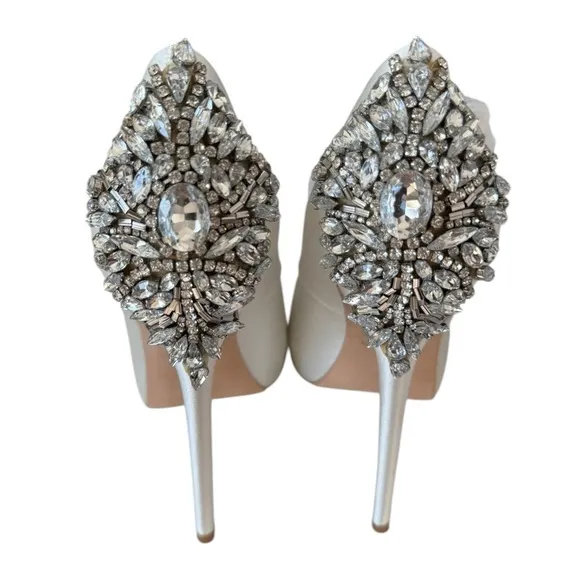 New! Badgley Mischka Kiara Embellished Peep-toe Pump