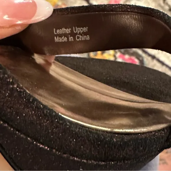 NEW BADGLEY MISCHSKA COPPER BROWN SHIMMER ANKLE STRAP STILETTOS LEATHER SHOES 7