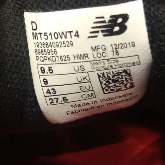 New Balance 510 Trail Running Shoes US 9.5 Blue Gray Sneakers H 20 mens EUC