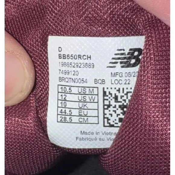 New Balance 650R Mens Leather Athletic Shoes Sneakers Size 10.5 White Burgundy