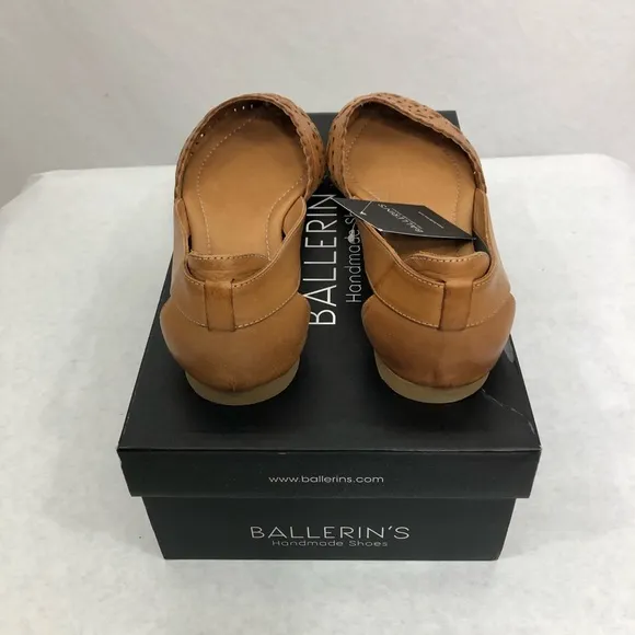 NEW Ballerin’s Hand Made Leather Flats Shoes, Size 41, US Size 10.5, Brown