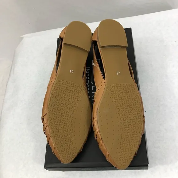 NEW Ballerin’s Hand Made Leather Flats Shoes, Size 41, US Size 10.5, Brown