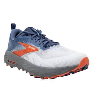 NEW BROOKS men's cascadia 17 running shoes in blue/navy/firecracker