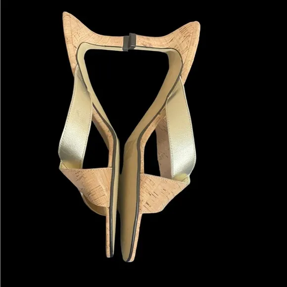 New! Chico's Cork Open Toe Heel Sandals size 10M