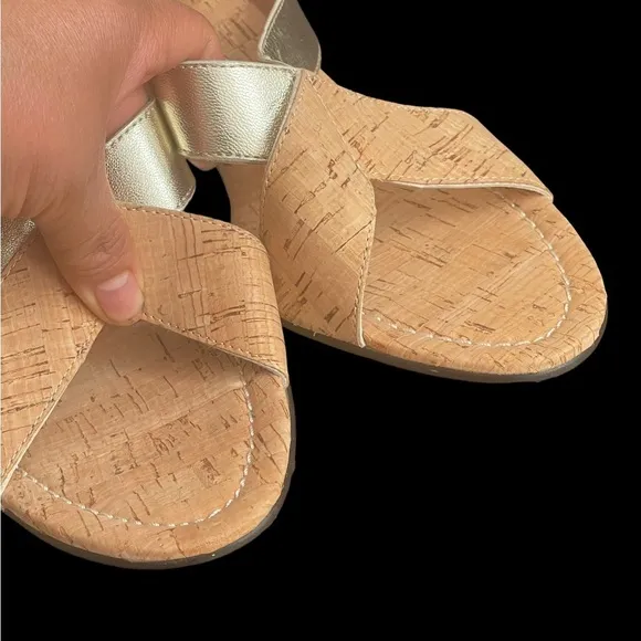 New! Chico's Cork Open Toe Heel Sandals size 10M