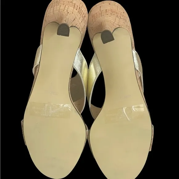 New! Chico's Cork Open Toe Heel Sandals size 10M