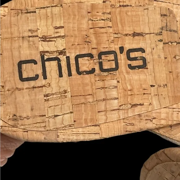 New! Chico's Cork Open Toe Heel Sandals size 10M
