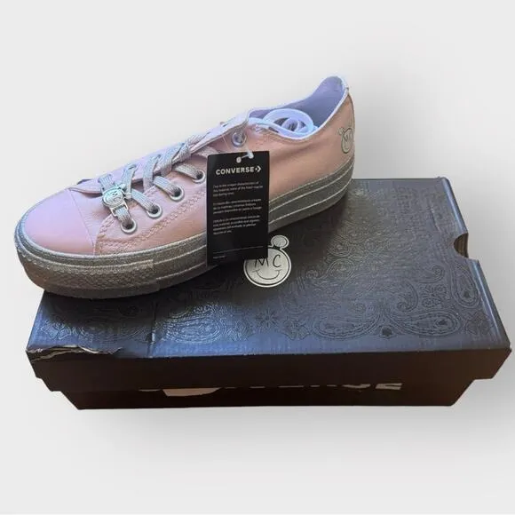 NEW Converse x Miley Cyrus Chuck Taylor All Star Low Lift Size 6 PINK/SILVER