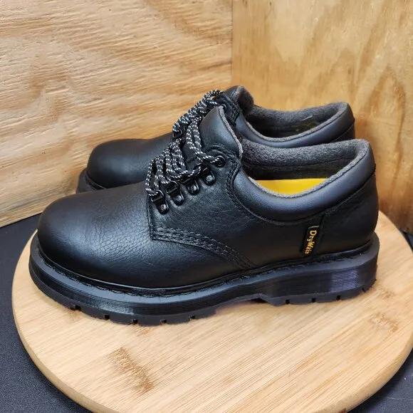 New Dr. Martens 8053 Trinity Black Leather Waterproof Oxford Shoes Size 7
