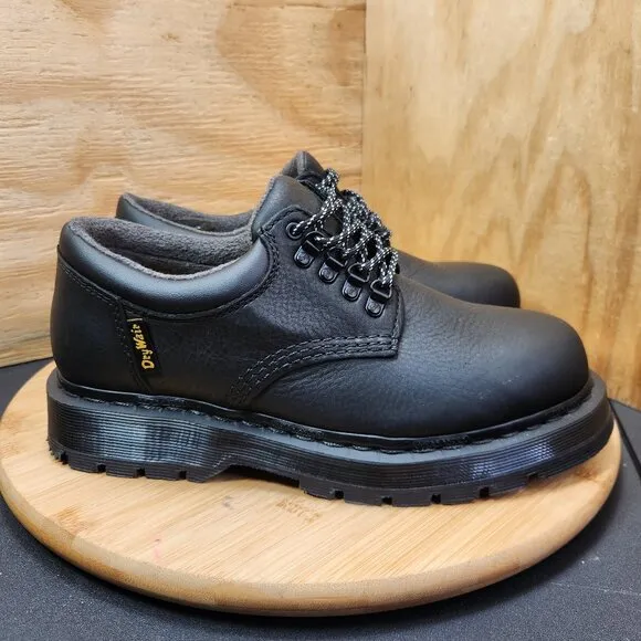 New Dr. Martens 8053 Trinity Black Leather Waterproof Oxford Shoes Size 7