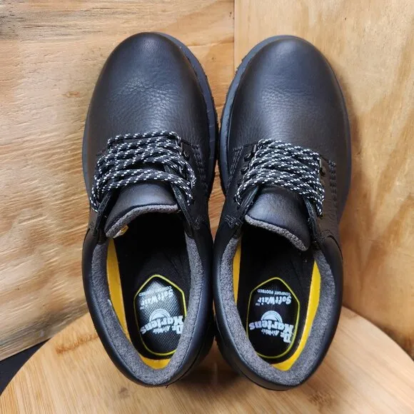 New Dr. Martens 8053 Trinity Black Leather Waterproof Oxford Shoes Size 7