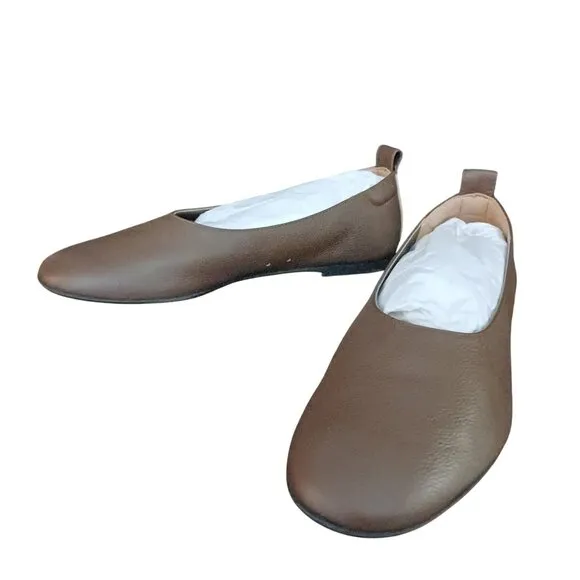 NEW Everlane The Day Glove Italian Leather Flats in Cocoa Brown, Size 5.5