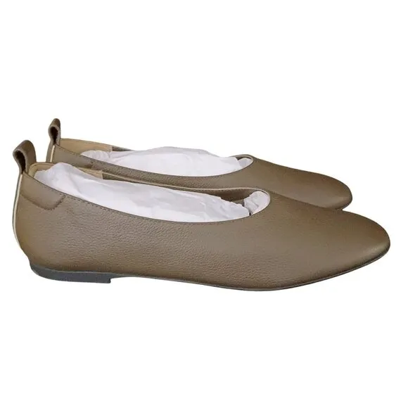 NEW Everlane The Day Glove Italian Leather Flats in Cocoa Brown, Size 5.5