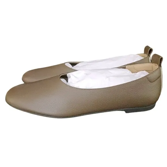 NEW Everlane The Day Glove Italian Leather Flats in Cocoa Brown, Size 5.5