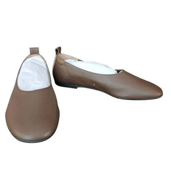 NEW Everlane The Day Glove Italian Leather Flats in Cocoa Brown, Size 5.5