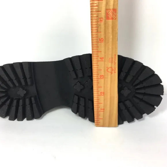New Free People Made In Italy Winona Wedge Leather Sandals In Black Sz 37 (US 7)