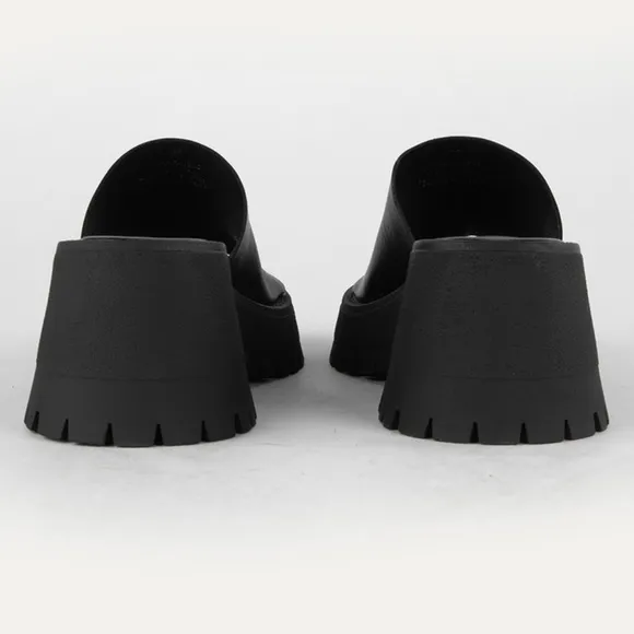 New Free People Made In Italy Winona Wedge Leather Sandals In Black Sz 37 (US 7)