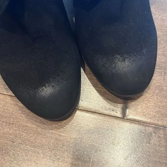 New Free People Dakota Black Suede Heel Ankle Boots EU 38 US 8