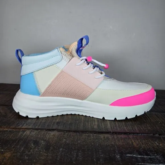 NEW Hey Dude Sirocco Mid Colorblock Womens Size 7 Trail Walking Shoe Cream Multi