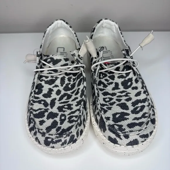 NEW Hey Dude Wendy Woven Cheetah Slip On Shoes
