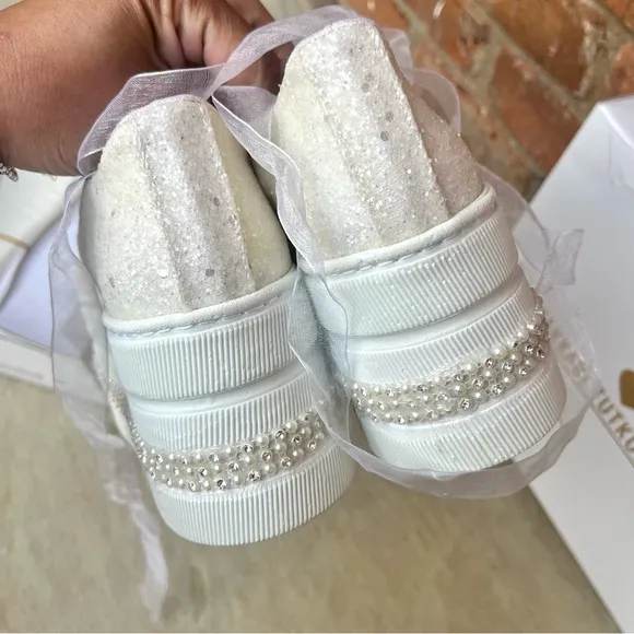 NEW IN BOX Glitter Bridal Sneakers Shoes
