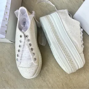 NEW IN BOX Glitter Bridal Sneakers Shoes