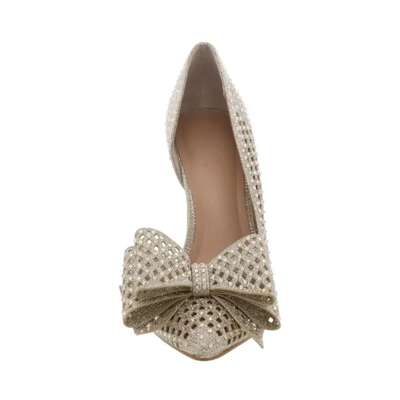 NEW INC | Kenjay Metallic D'Orsay Bow Heels