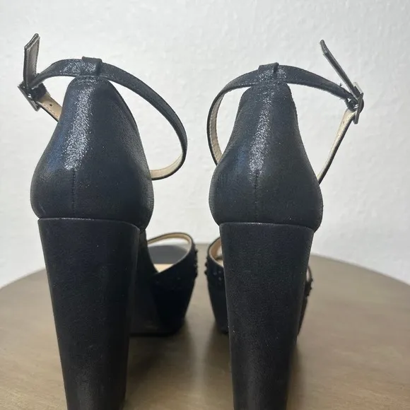 NEW Jessica Simpson Platform Sandals Heels Shoes Studded Party Ankle Black 10