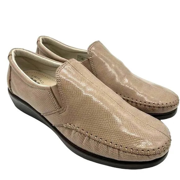 New Leather Snakeskin SAS Slip On Loafers Women's 8.5 Comfort Cottage Clog Indie
