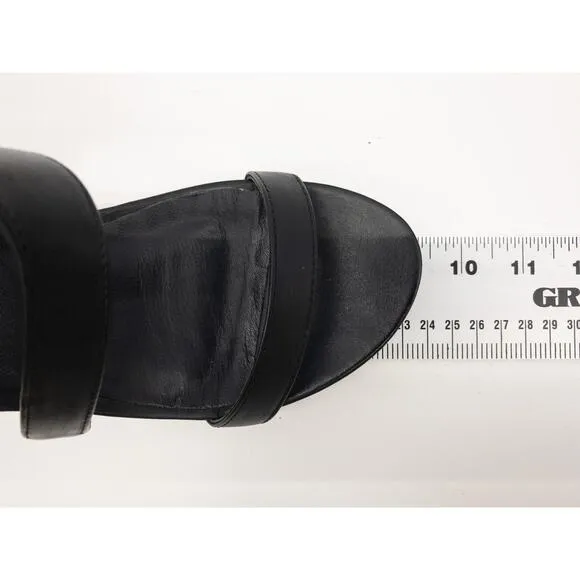 New Leon Max Marisol Black Sandal Leather Cut out Open Toe 7