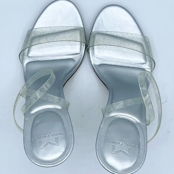New Marc Fisher Calisty Elegant Silver Women's Heels Sz 8M