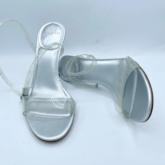 New Marc Fisher Calisty Elegant Silver Women's Heels Sz 8M
