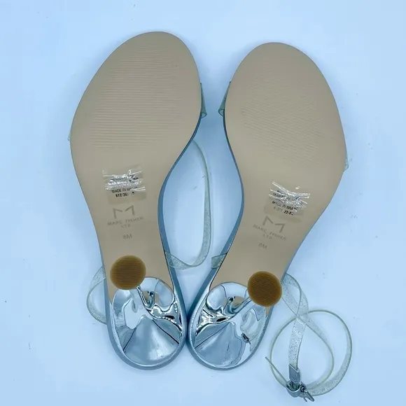 New Marc Fisher Calisty Elegant Silver Women's Heels Sz 8M