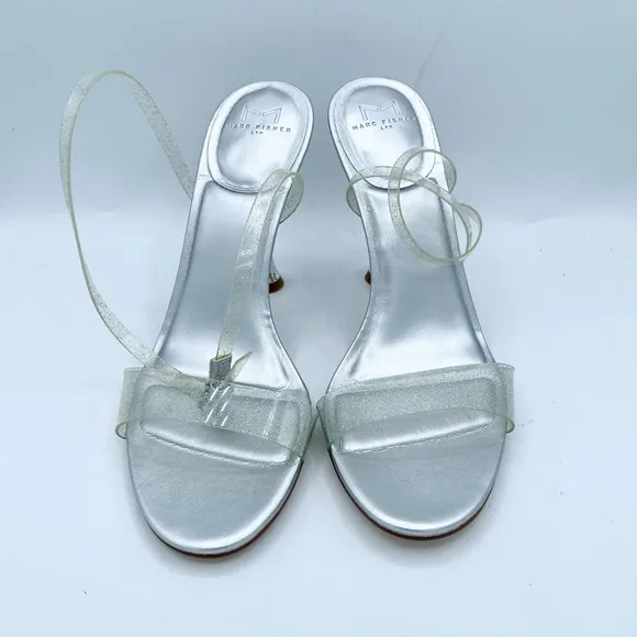 New Marc Fisher Calisty Elegant Silver Women's Heels Sz 8M