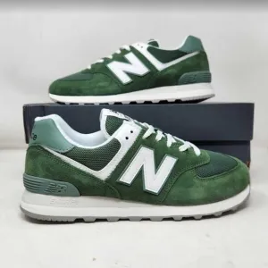 New men's 10 New Balance X J Crew 574 sneakers in Green / White U574FGG