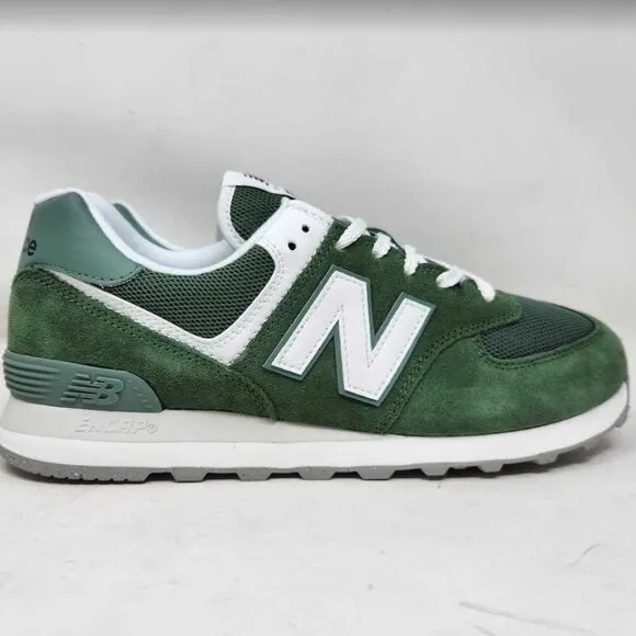 New men's 10 New Balance X J Crew 574 sneakers in Green / White U574FGG
