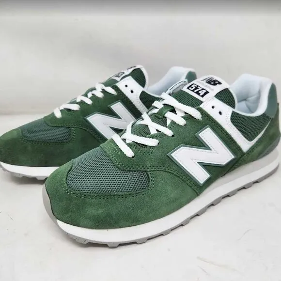 New men's 10 New Balance X J Crew 574 sneakers in Green / White U574FGG