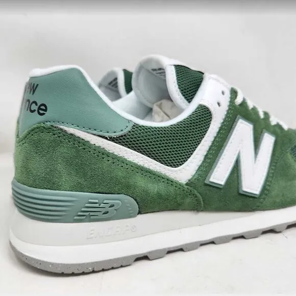 New men's 10 New Balance X J Crew 574 sneakers in Green / White U574FGG