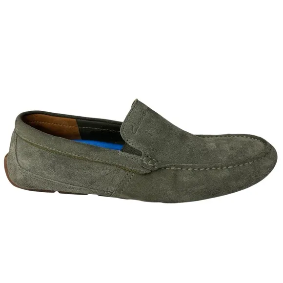 New Men’s Extreme Comfort By Clarks Markman Plain Shoe Size 8.5 Olive Suede