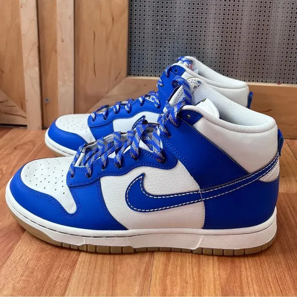 NEW Men’s Size 9 Nike Dunk High Retro SE Shoes Phantom Ivory Yellow Racer Blue