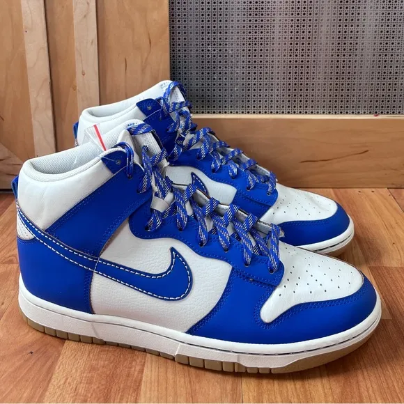 NEW Men’s Size 9 Nike Dunk High Retro SE Shoes Phantom Ivory Yellow Racer Blue