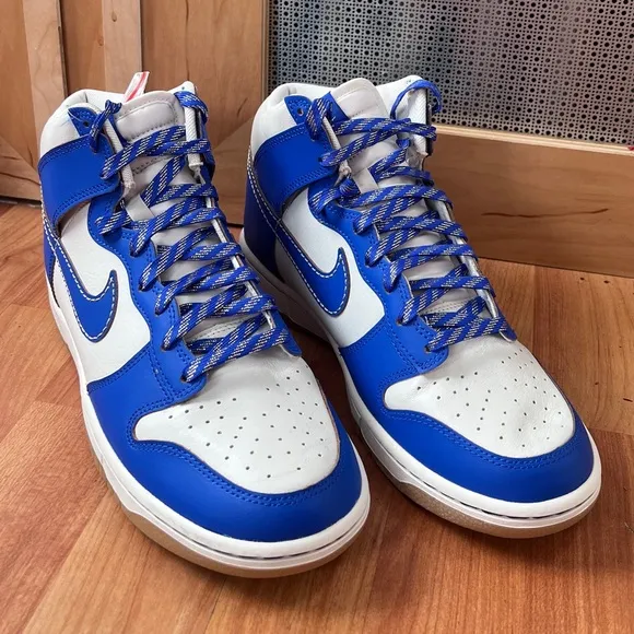NEW Men’s Size 9 Nike Dunk High Retro SE Shoes Phantom Ivory Yellow Racer Blue
