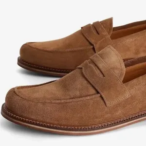 New men’s Sz 8 Express cocoa brown suede loafers elegant casual business shoes