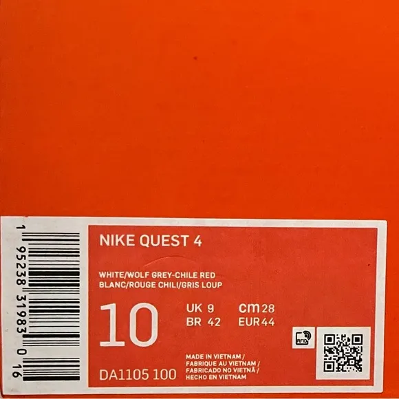 NEW Nike Quest 4 Men’s Road Running Shoes size 10 Red Sneakers