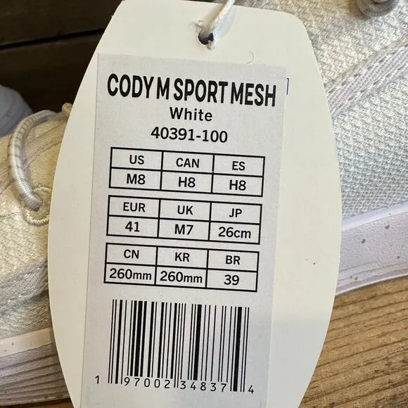 New NWT Mens Hey Dude Cody Sport Mesh White Comfort Sneakers Shoes Size‎ 8 M