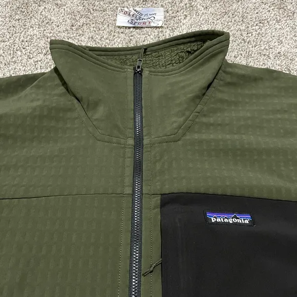 New Patagonia R2 TechFace Full Zip Jacket Green Fall Fleece Coat Mens XXL 2XL