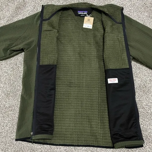 New Patagonia R2 TechFace Full Zip Jacket Green Fall Fleece Coat Mens XXL 2XL