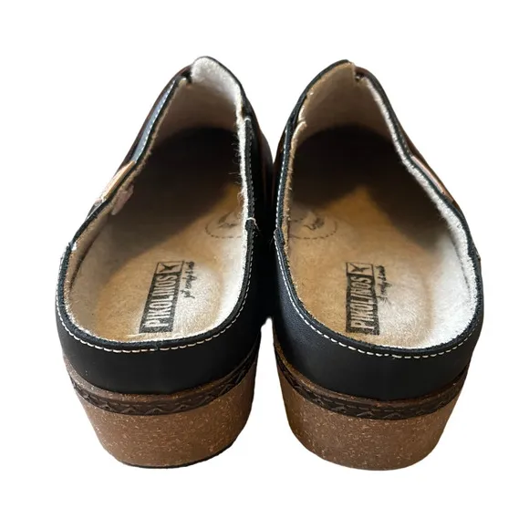 NEW! Pikolinos Granada 10 Leather Clogs Arch Support Comfort Slip On Black Brown