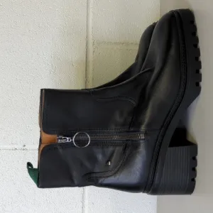 New Pikolinos sz 40 US 9 black combat boots leather Valladolid side zip block