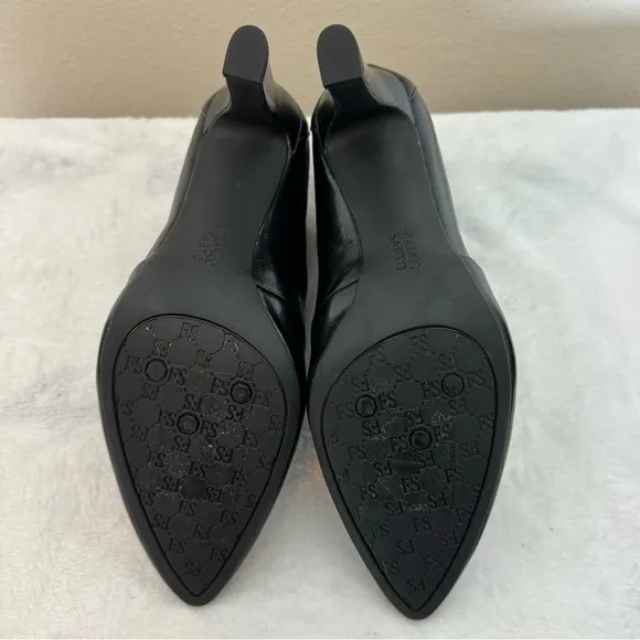 New! Retail $90 Franco Sarto Black Leather Heeled Ankle Booties Size 10